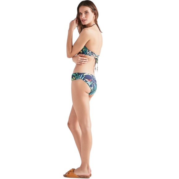 Lucky Brand Lush Leaf Underwire Bandeau 2-Piece Bikini with Reversible Bottoms - Picture 8 of 10